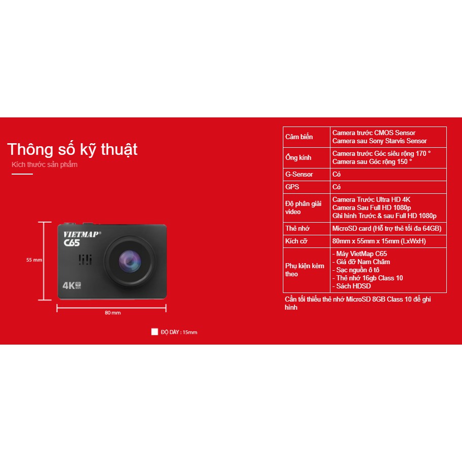 [Kèm Thẻ Nhớ 128Gb] Camera Hành Trình Vietmap C65 | BigBuy360 - bigbuy360.vn