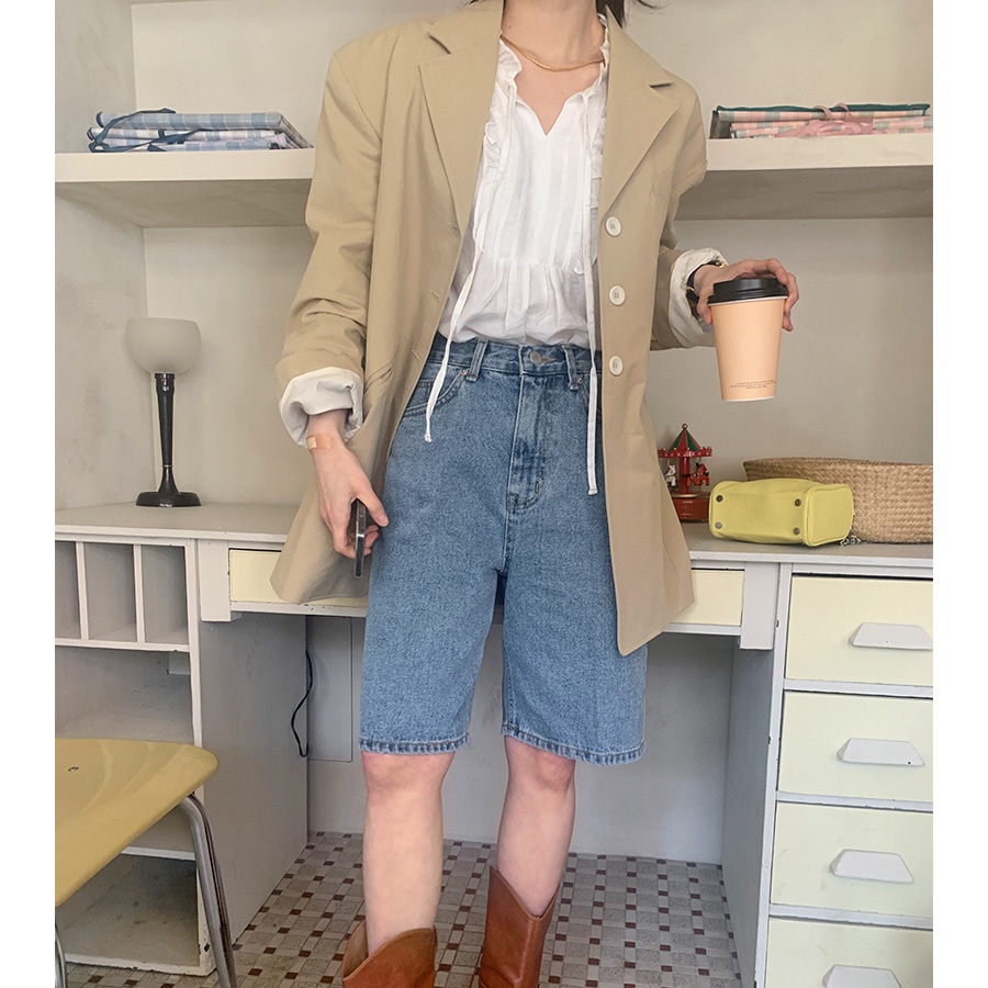 SUXI Áo Sơ Mi Cotton Mềm Dáng Rộng Dài Tay Phối Dây Thắt Phong Cách Hàn Quốc Sành Điệu