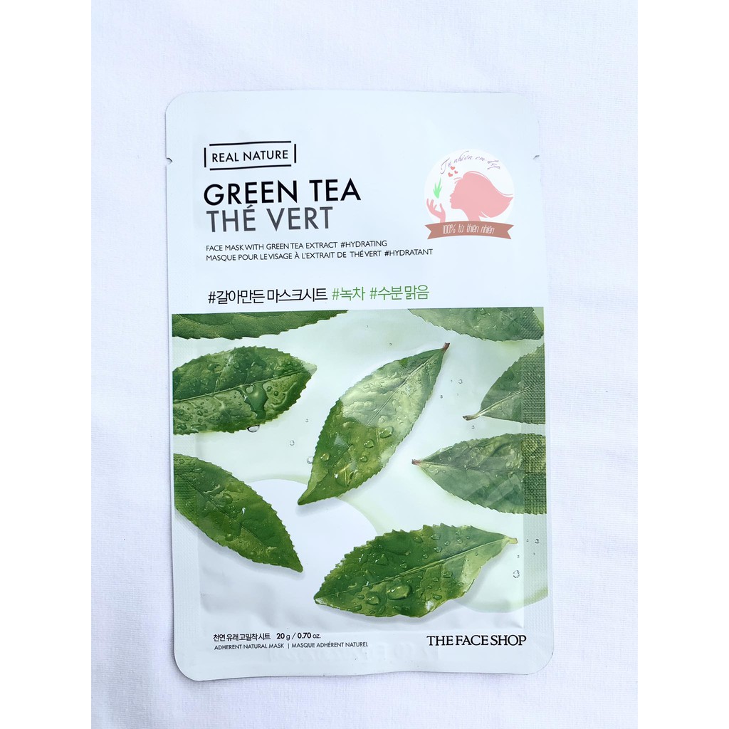 MẶT NẠ CHỐNG LÃO HOÁ DA THE FACE SHOP GREEN TEA REAL NATURE