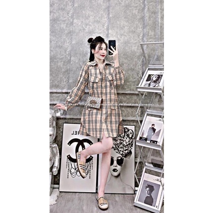 Váy sơ mi kẻ Bbr