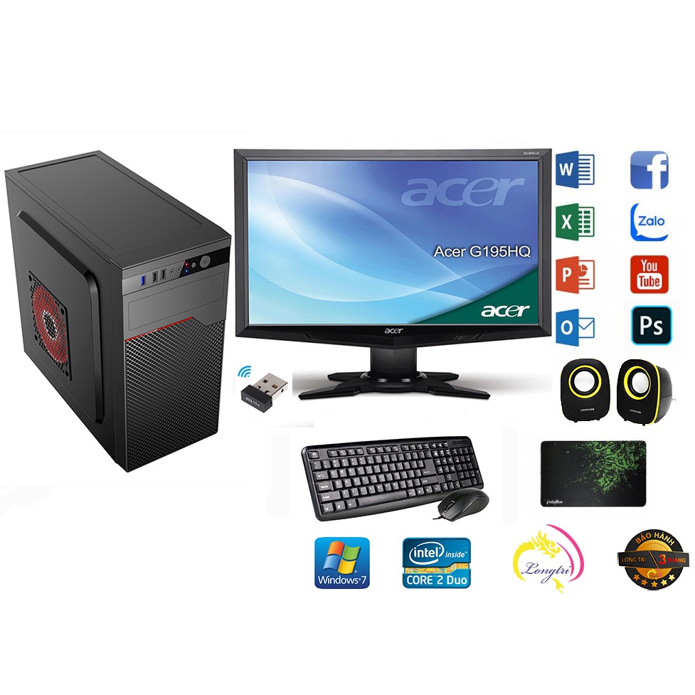 Bộ máy tính Văn phòng,học tập Lcd 19in