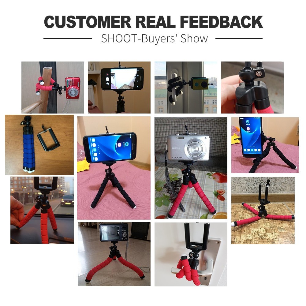 Chân Tripod Mini Bằng Xốp Linh Hoạt Cho For iPhone Samsung Xiaomi Huawei Gopro 8 7