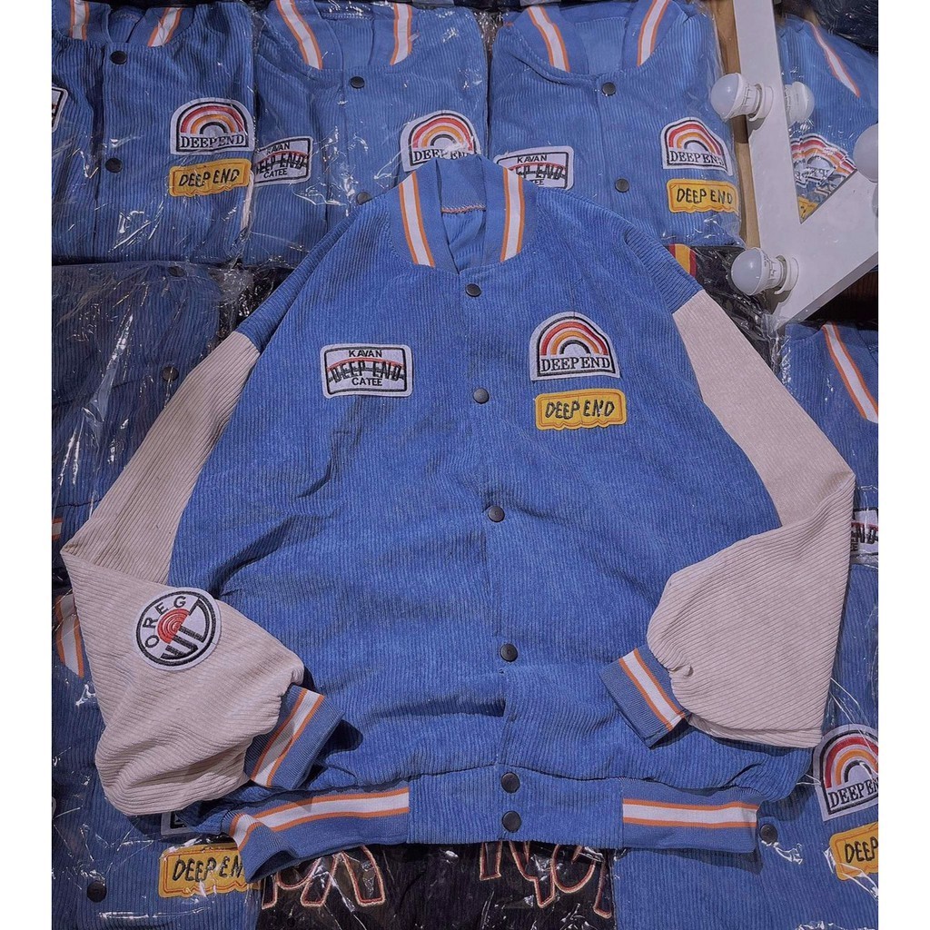 Áo Bomber [ Zcrush ] Áo khoác nhung tăm cúc bấm nam nữ phong cách cá tính năng động