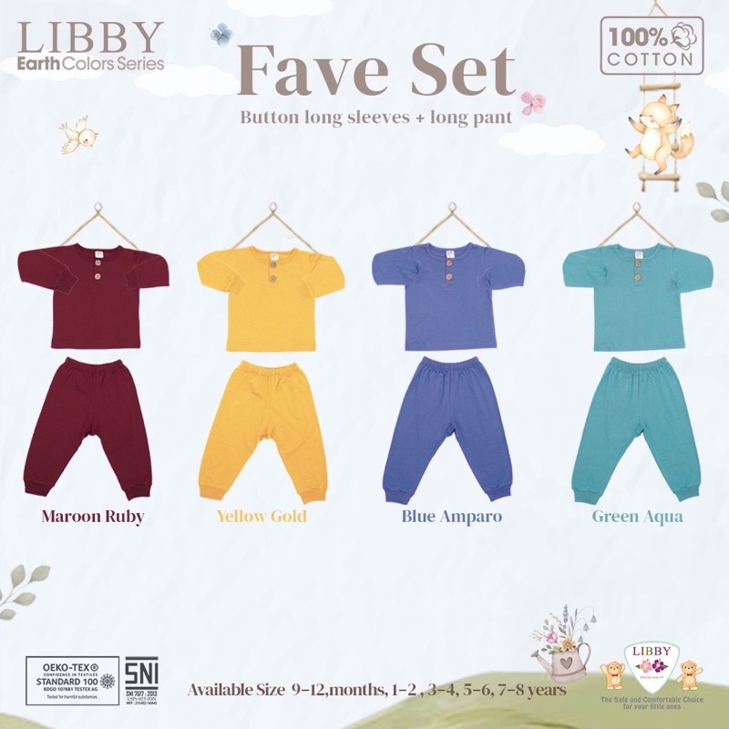 Libby Earth Set Áo Tay Dài Và Quần Dài Màu Đất (1 Lít / Gói)