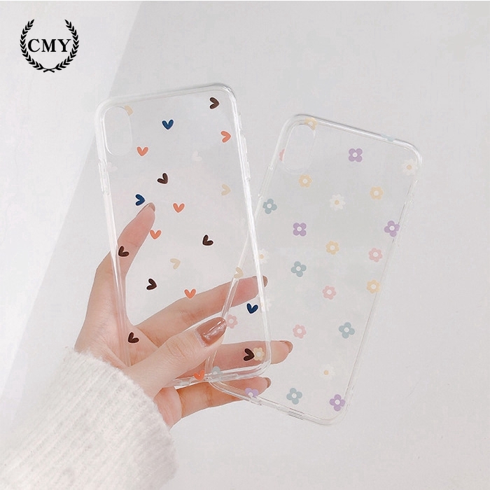Ốp lưng in hình bông hoa/trái tim xinh xắn cho iPhone11/11Pro 11pro Max X XR XS XS MAX 6 7 8 plus SE | BigBuy360 - bigbuy360.vn