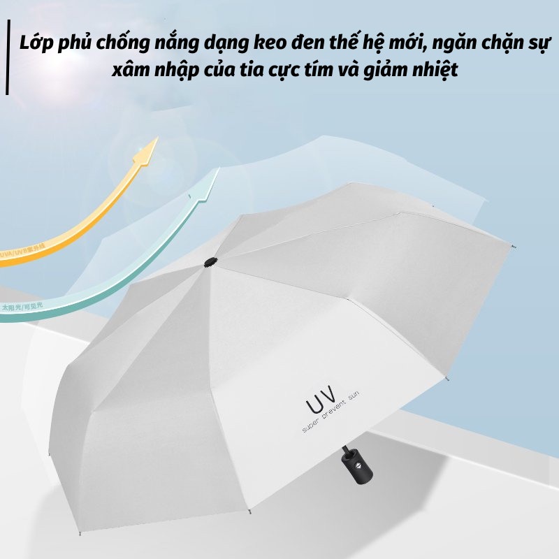 Ô Che Nắng Dù Đi Mưa Gấp Gọn Chống Thấm Tự Động Đóng Mở Chống Tia UV Thời Trang Cao Cấp Dù Che Mưa Toki