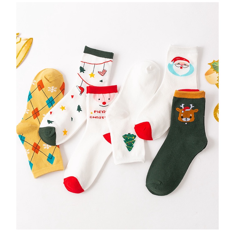 Tất vớ noel set trắng cổ vừa cute