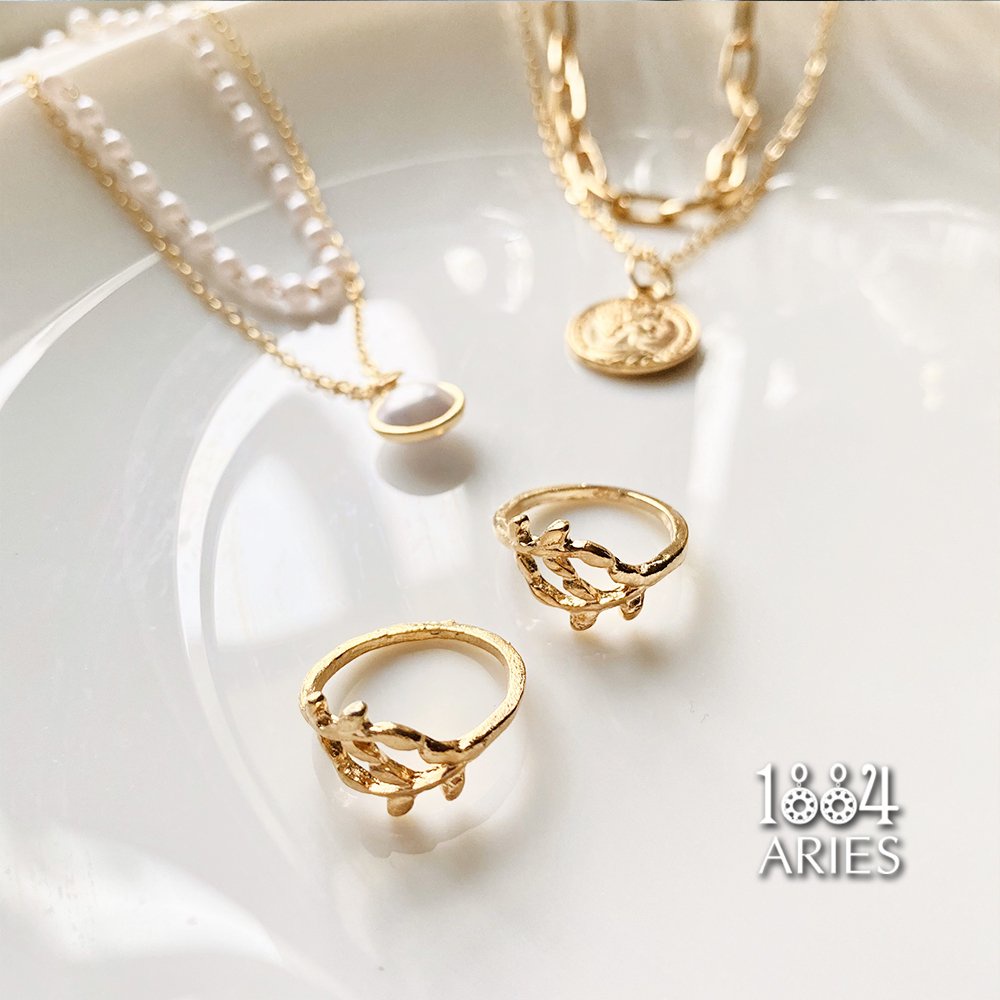 Nhẫn nữ hợp kim kiểu lá xoắn nữ tính-1004 ARIES