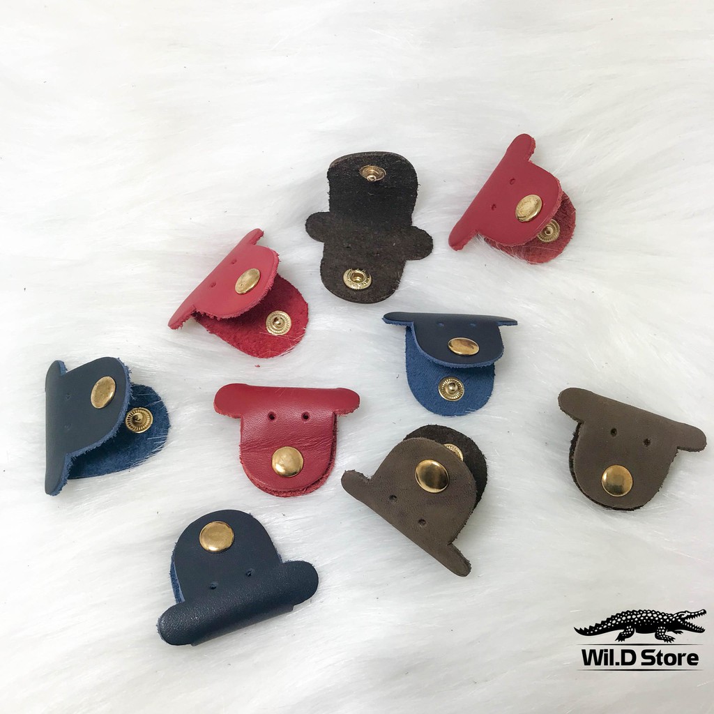 Kẹp Tai Nghe Dây Sạc da bò handmade