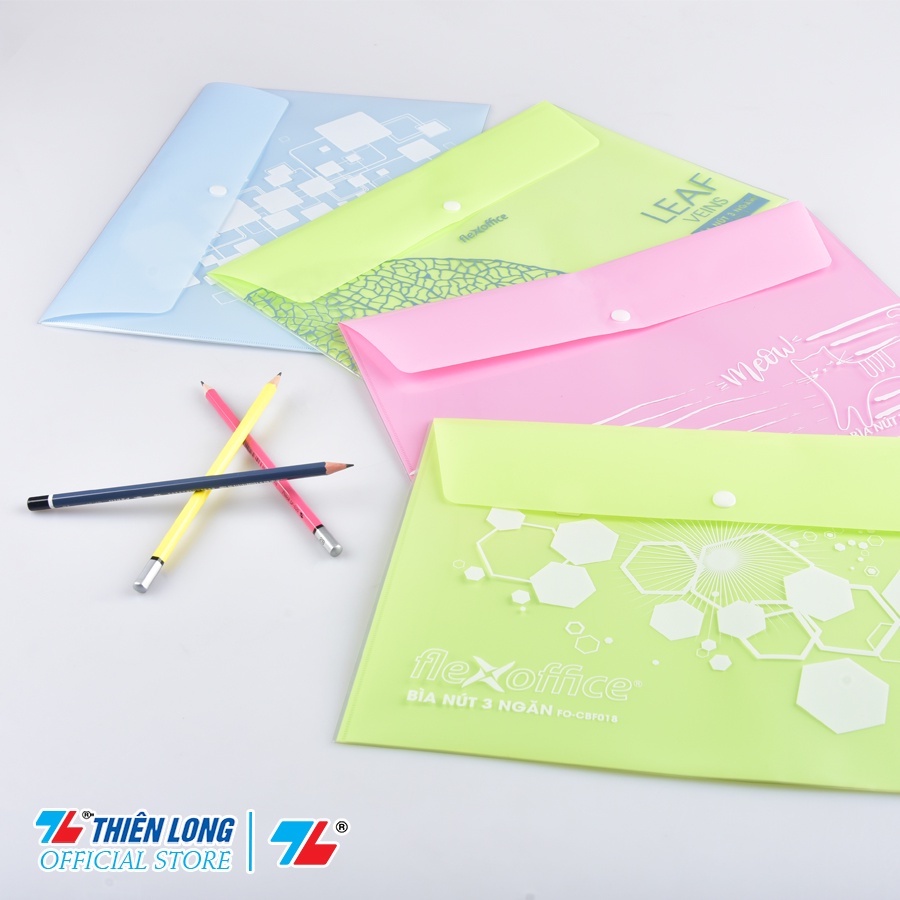 Bìa nút 3 ngăn Flexoffice FO-CBF018