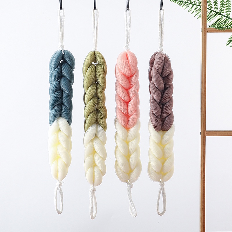 BÔNG LƯỚI tắm tạo bọt mềm tiện lợi cho gia đình có dây 2 đầu  (loại dài)