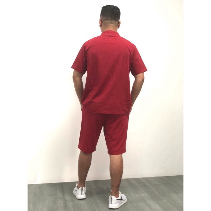 [BIG SIZE] Bộ Đũi Xước Đỏ Cho Nam Từ 70 - 140KG