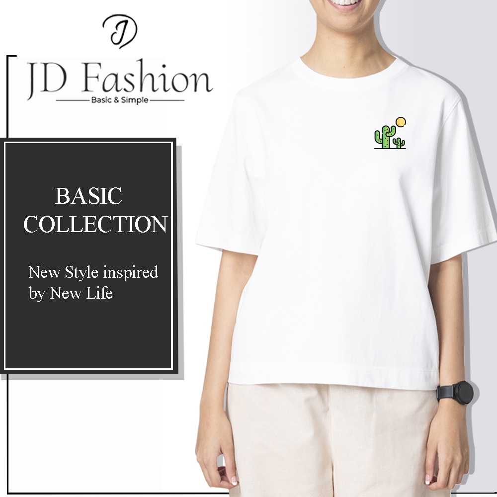 Áo thun nam nữ ngắn tay JD Fashion họa tiết xương rồng 09