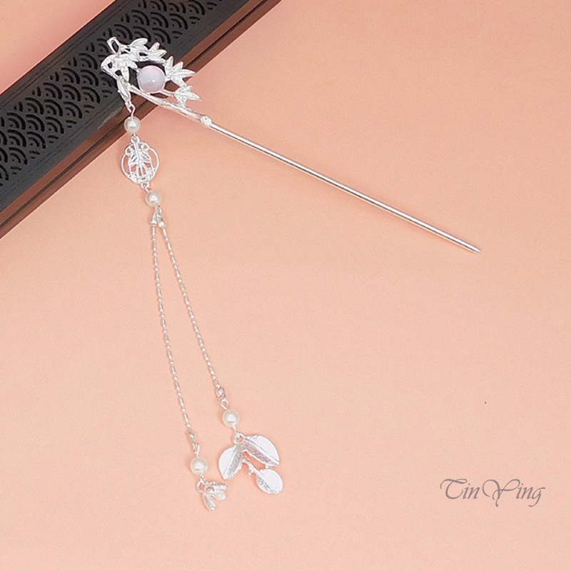 Taiwan Collection GETNOIVAS Trâm cài tóc hợp kim phối tua rua đính đá nhân tạo phong cách Trung Hoa cổ điển cho nữ