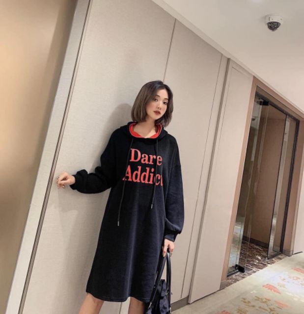 Đầm suông hoodie Dare có nón