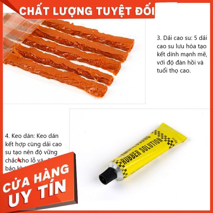 Bộ vá xe không săm, tự vá lốp đơn giản tiết kiệm chi phí hành trang cho dân đi phượt. Vá xe ô tô chữa cháy kịp thời