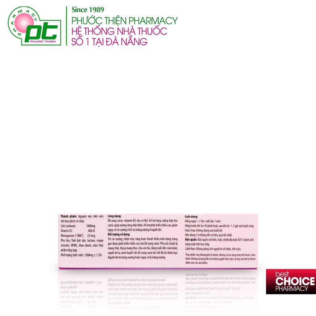 Viên Uống Bổ Sung Canxi Calci-D3-Mk7 Herbitech Hộp 30 Viên
