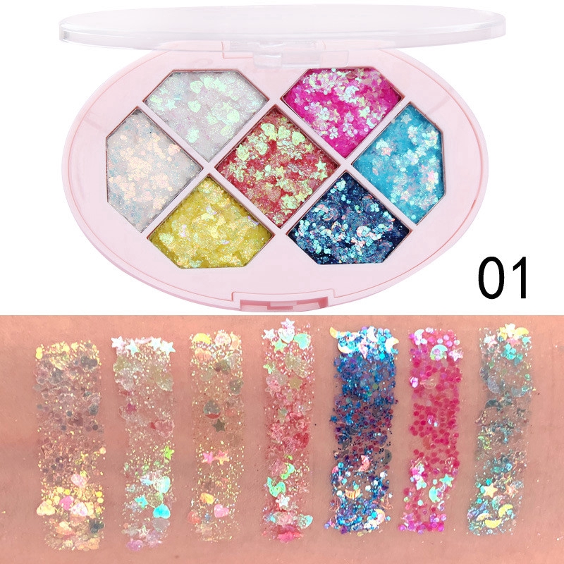 Bảng phấn sequin lấp lánh tạo hiệu ứng 3D dùng để trang điểm mắt/mặt