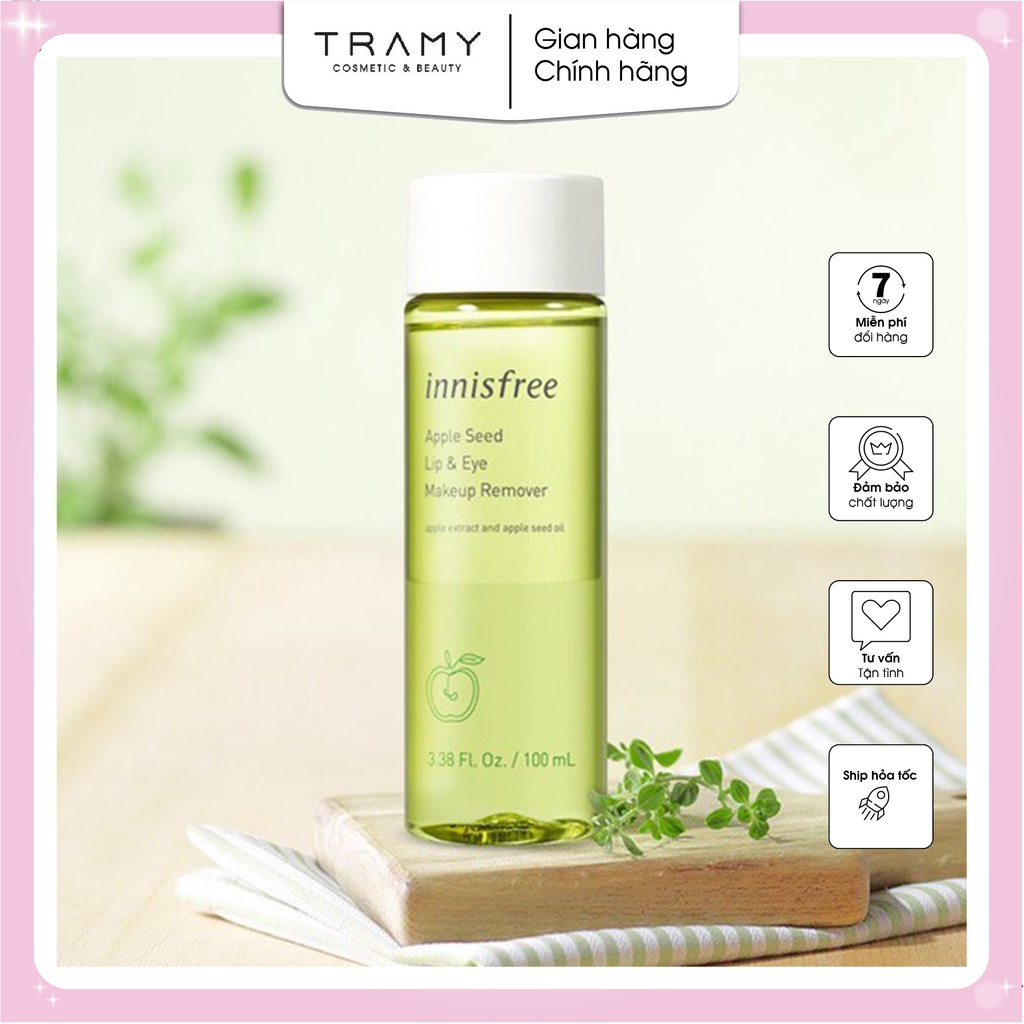 Tẩy trang mắt môi Táo xanh Apple Juicy Lip & Eye Remover Innisfree