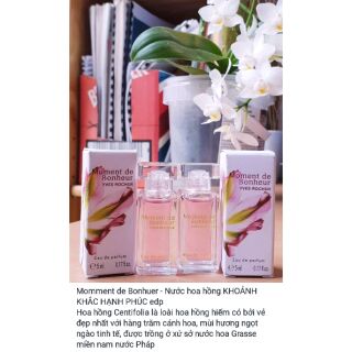 Nước hoa hồng tươi 5ml edp Moment de Bonheur