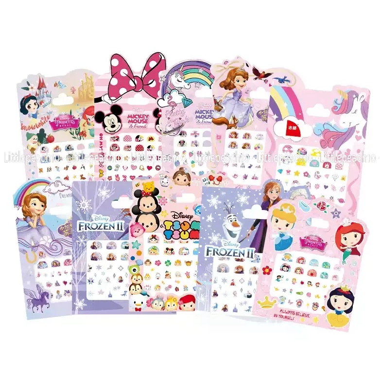 Nail Sticker Disney,Sticker dán móng tay đủ hình Frozen Princess Toy Pony Minnie Kitty cho bé