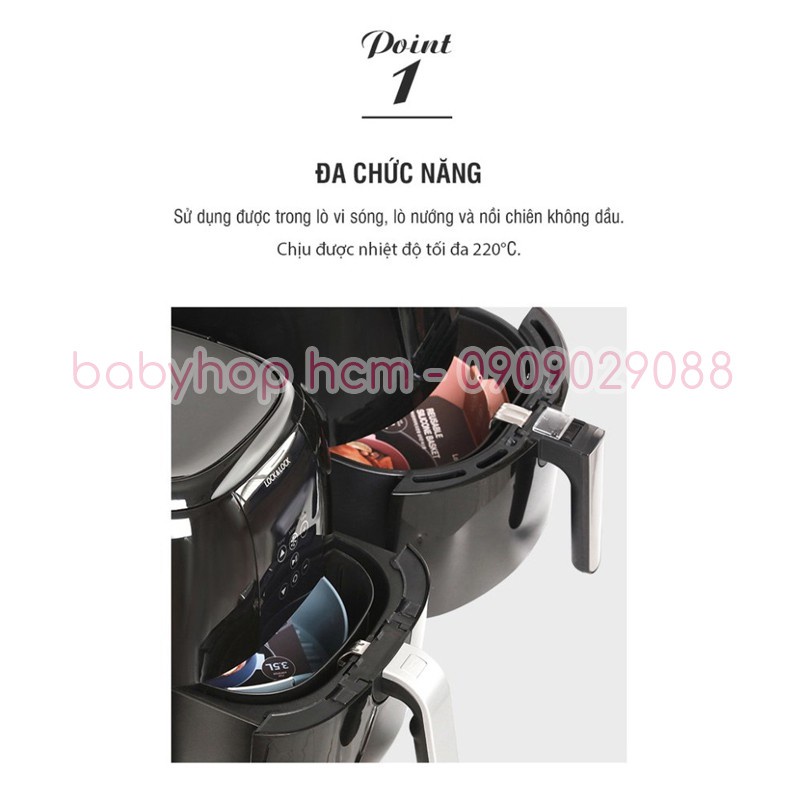 Khay silicone dành cho nồi chiên không dầu và lò vi sóng Lock&Lock CKB002 5L CKB003 3.5L - BABYHOPSG