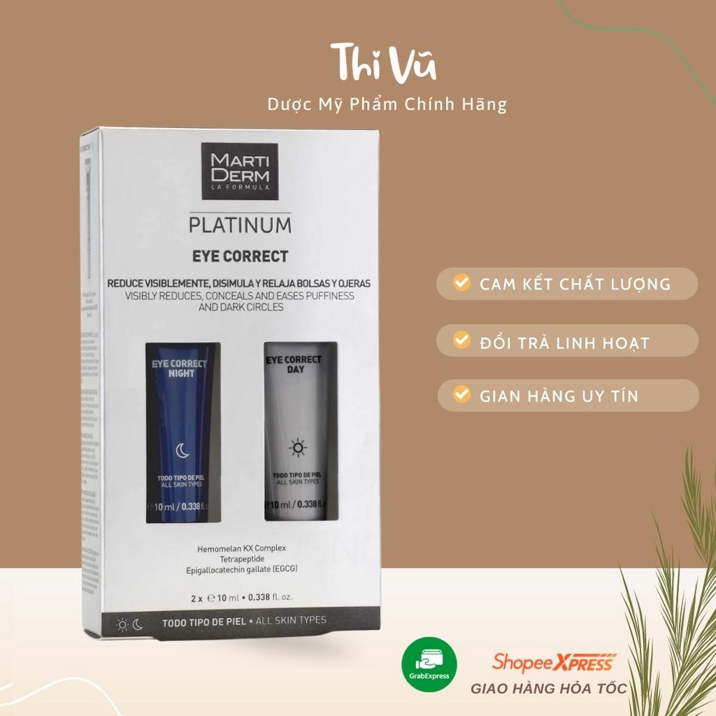 Kem mắt MartiDerm Platinum Eye Correct  Kem dưỡng da mắt giảm quầng thâm bọng mắt giảm nếp nhăn - Thi Vũ