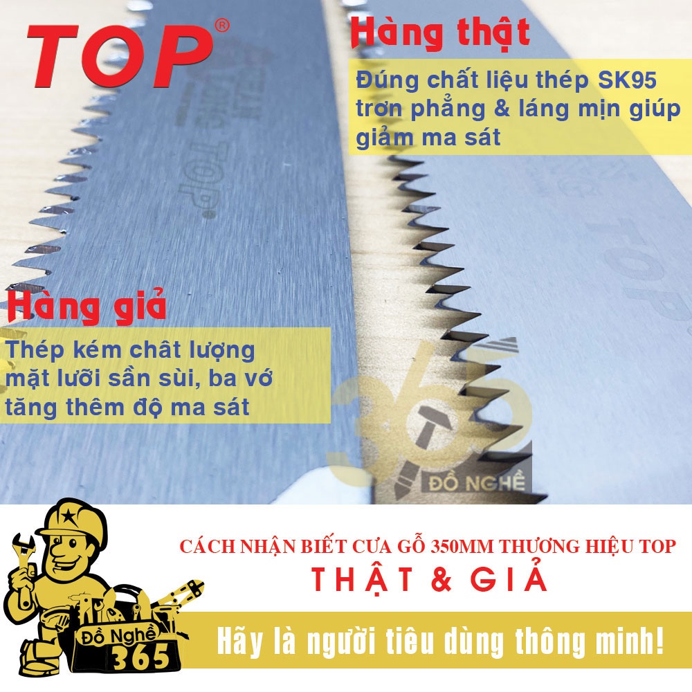 Cưa gỗ cầm tay TOP 350mm có bao đựng có ảnh chụp thật