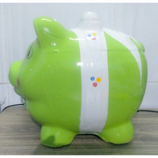 Heo đất có nơ phiên bản đặc biệt, sơn bóng, size vừa 25cm