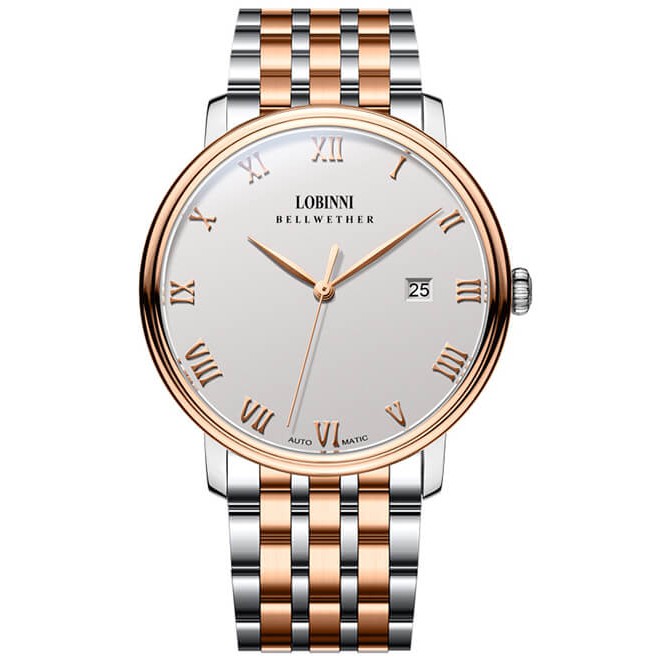 Đồng hồ nam chính hãng LOBINNI L12033-1 Kính sapphire ,chống xước,Chống nước 50m ,BH 24 tháng,Máy cơ (Automatic),dây da