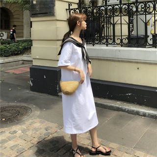 Váy nữ thủy thủ dáng suông dài