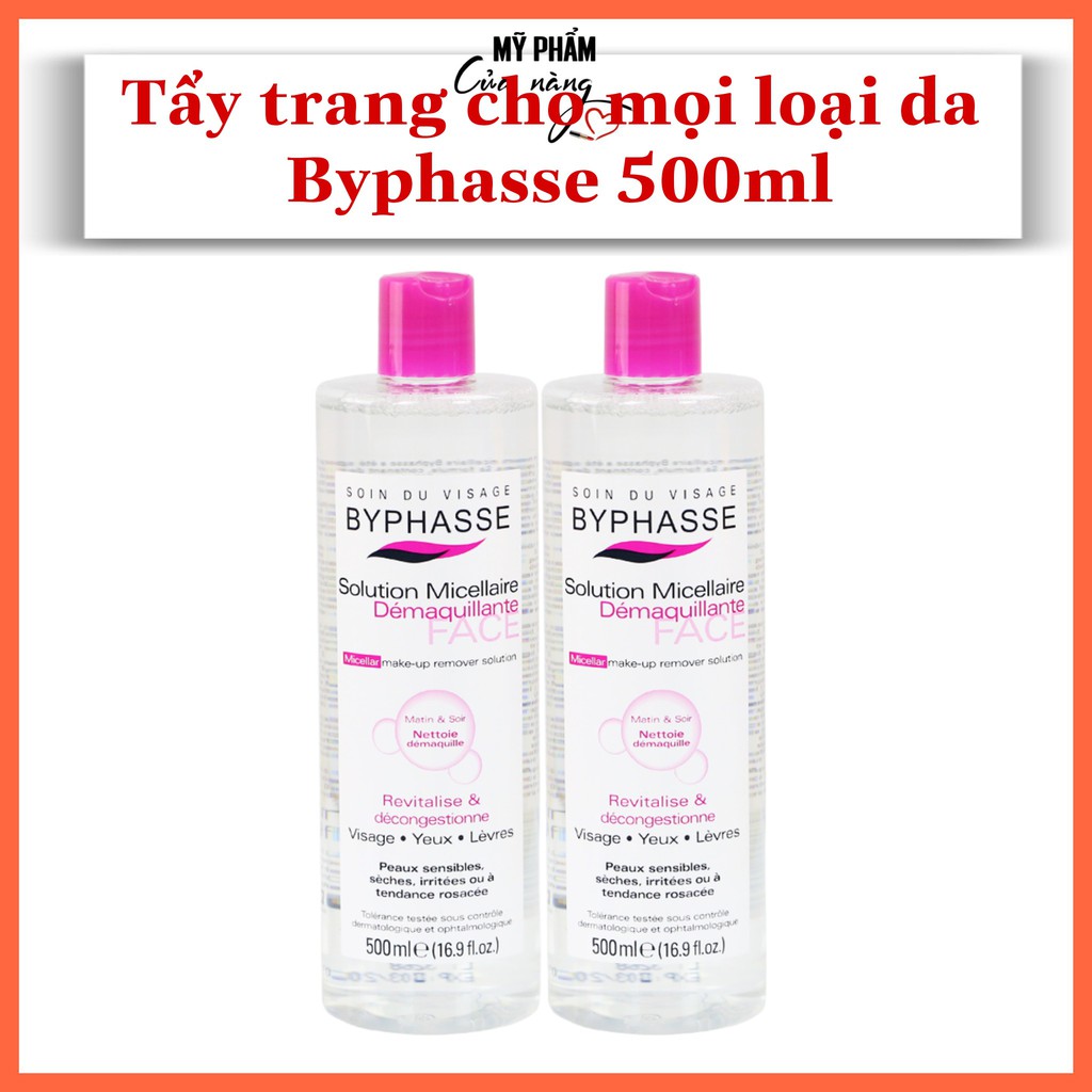 HÀNG CHÍNH HÃNG - Nước tẩy trang cho mọi loại da Byphasse 500ml micellar make-up remover solution
