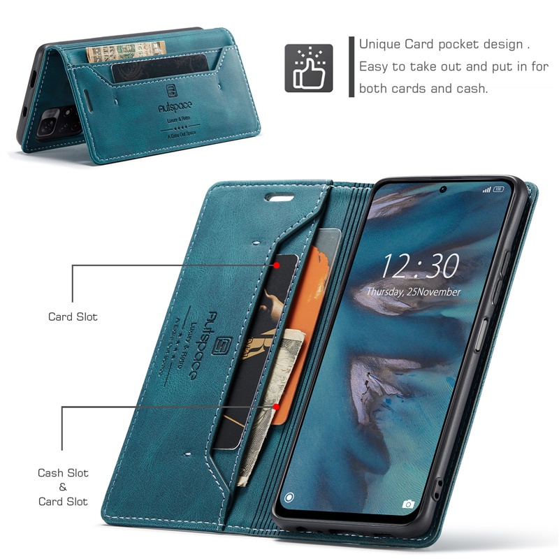 Bao da điện thoại nắp gập từ tính chống rơi sang trọng cho Xiaomi Redmi Note 11 11 Pro Note 10 10s 10 Pro Max