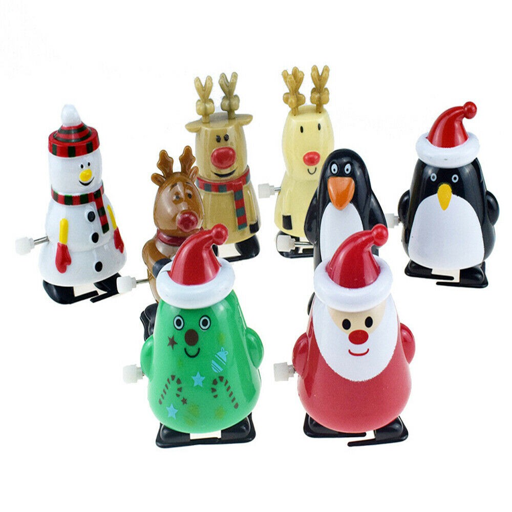 Wind-Up Walking Santa Claus Elk Penguin Snowman Clockwork Toys