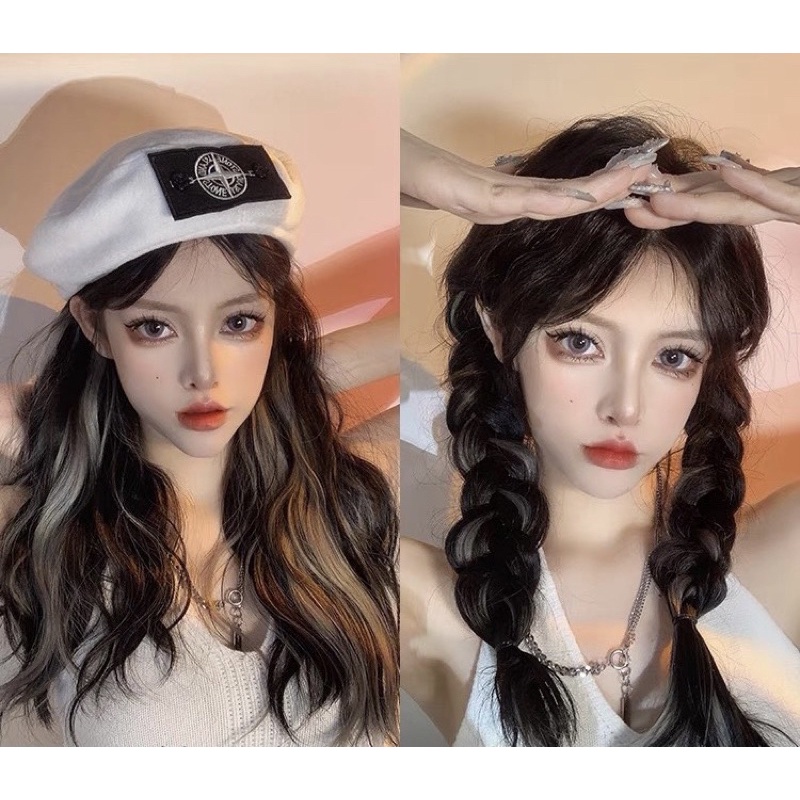 Tóc giả kẹp xù 60cm móc light xám❤️ free ship 50k❤️ hàng cao cấp