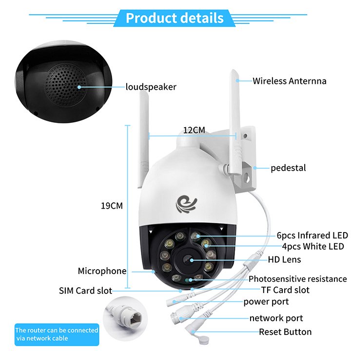 [FREESHIP]Camera WIFI Lắp Ngoài Trời FUll HD 1080P-Tích Hợp Đèn Led Chiếu Sáng-YS 8031