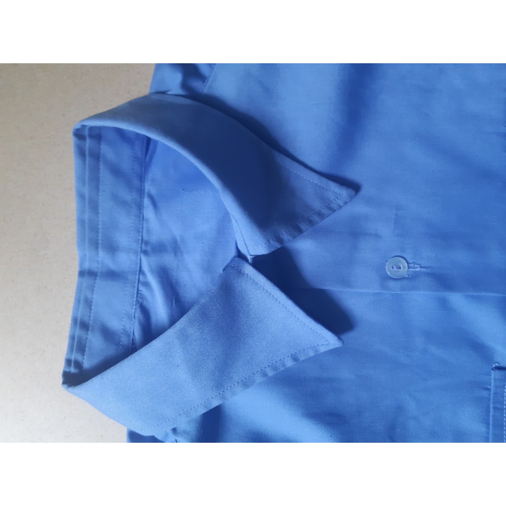 ÁO BẢO VỆ MÀU XANH HOÀ BÌNH - NGẮN TAY