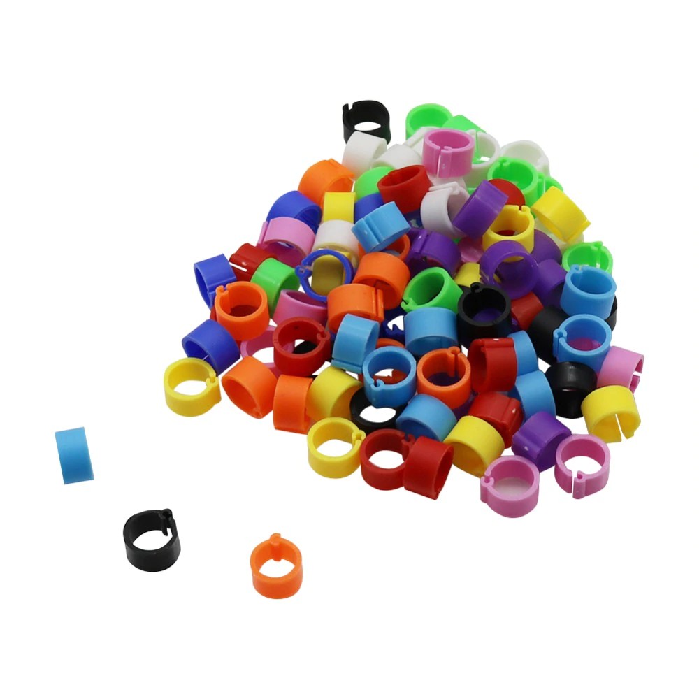 Set 100 Vòng Nhựa Kẹp Chân Chim 8Mm Rộng 7Mm Nhiều Màu Sắc