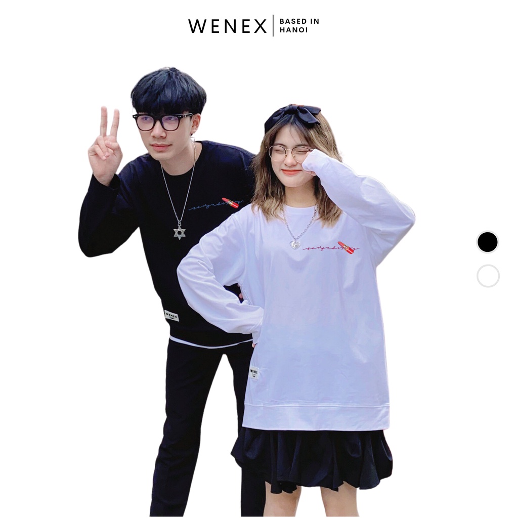 Áo Thun Dài Tay Sweater WENEX Phông Unisex Nam Nữ Cotton Oversize Form Rộng Local Brand Happy Land