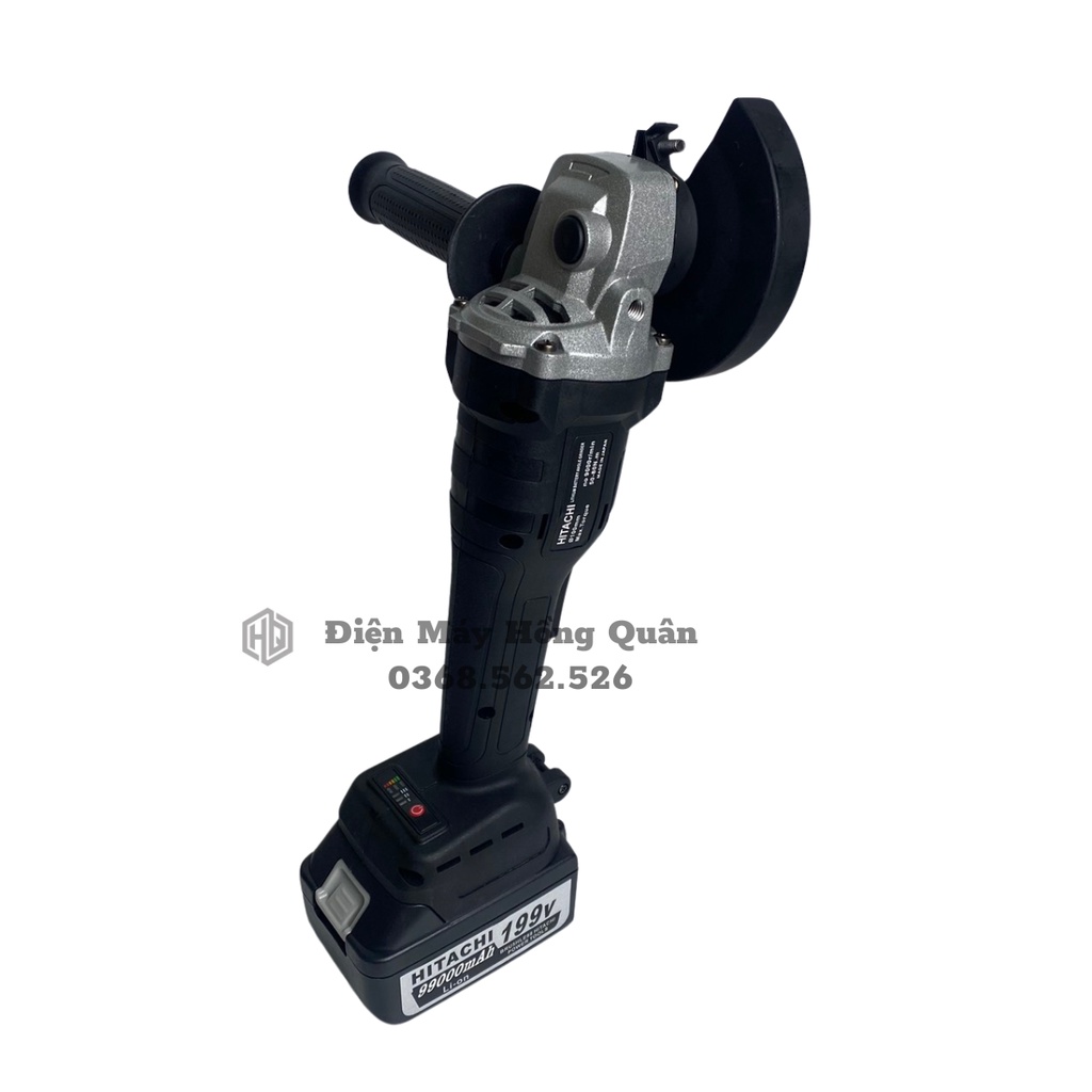 Máy mài pin HITACHI 199v động cơ không chổi than , kèm bộ lưỡi cưa xích gắn máy mài