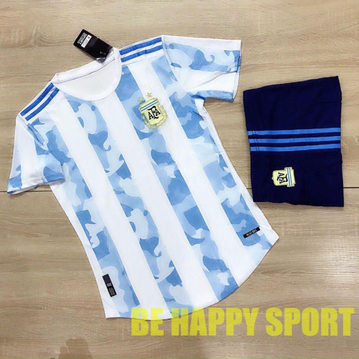 Bộ Quần Áo Bóng Đá Argentina Vải Thái Mặc Mát Thấm Hút Mồ Hôi Hàng Cực Chất - Bộ Quần Áo Bóng Đá PP Bởi Be Happy Sport