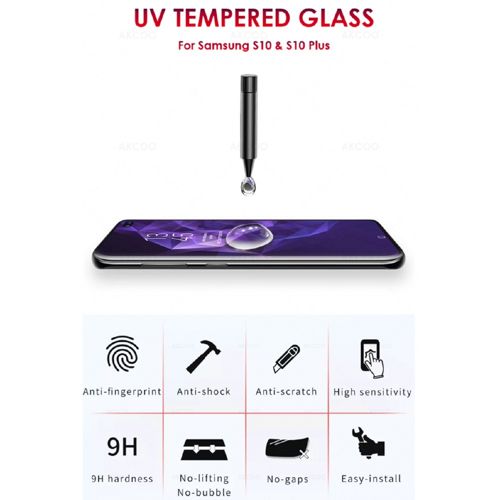 Mới Kính Cường Lực Cong 6D Bảo Vệ Toàn Màn Hình Cho Samsung S10 S10 S10e