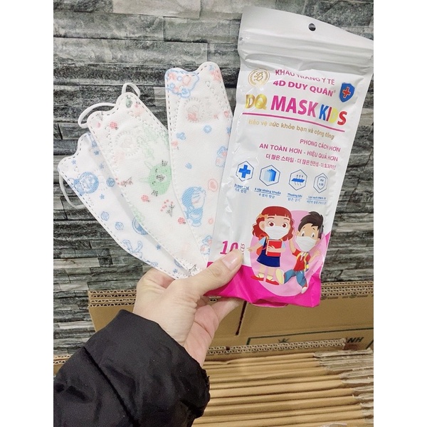 sỉ 200 cái khẩu trang 4D-KF94 cho bé từ 4-12 tuổi (20 gói, 1 gói 10 cái)