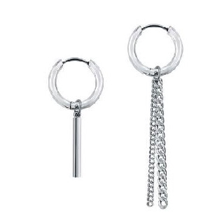 Bông Tai 2 Bên Thanh Trụ Sợi Xích Hàn Quốc