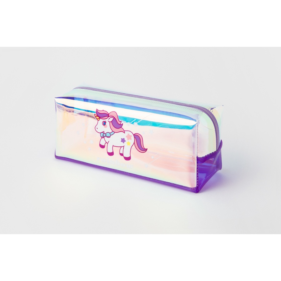 Túi Đựng Bút ARTBOX Hàn Quốc PVC Màu Tím In Hình Kỳ Lân Hologram