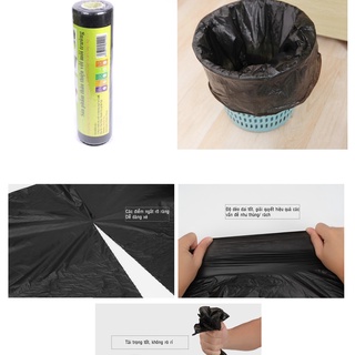 Combo 3 cuộn túi bóng nilong đen đựng rác tự phân hủy An Lành 43x53cm / 55x65cm