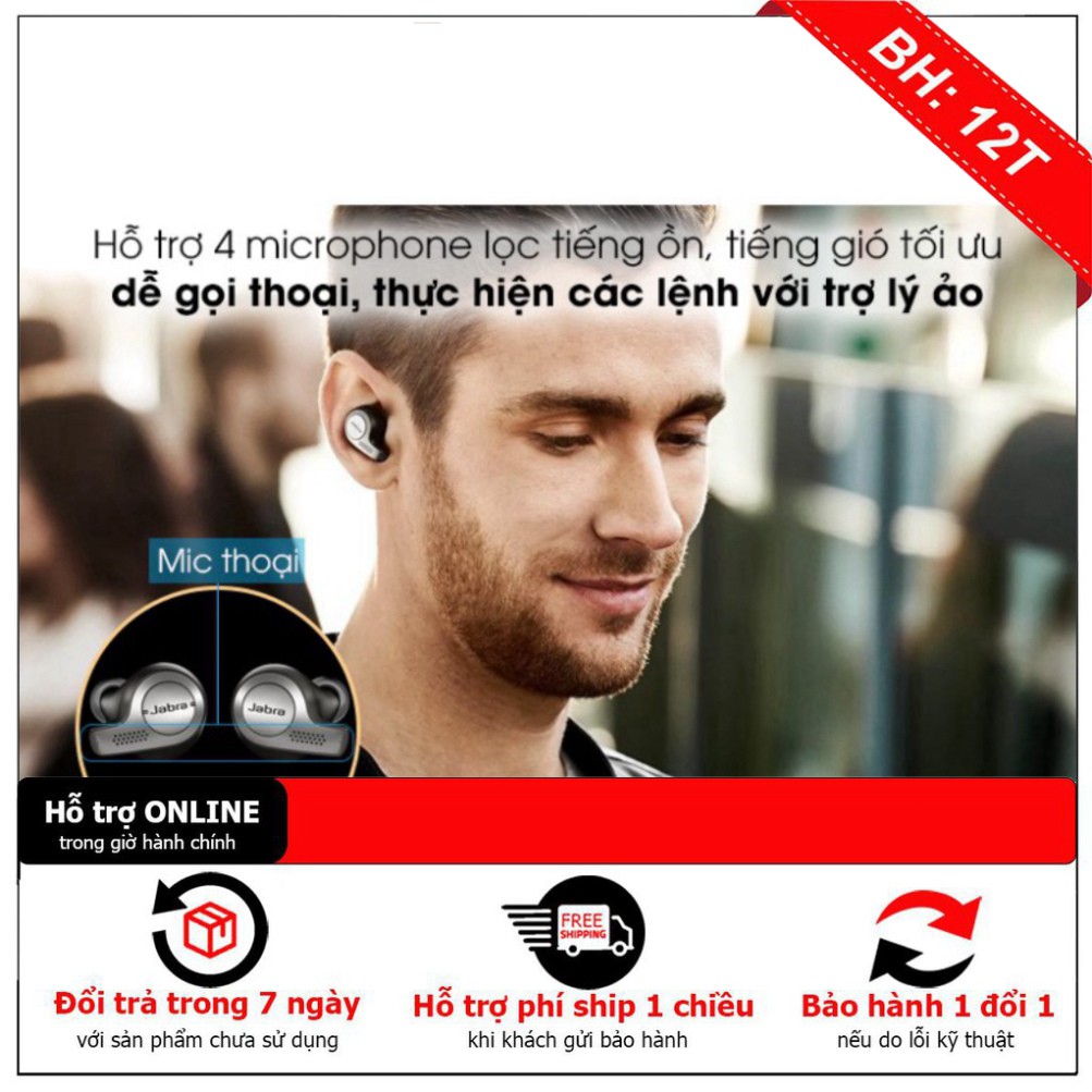 ƯU ĐAI DUY NHAT Tai Nghe Bluetooth Jabra Elite 65t Titanium Black True Wireless Earbuds ƯU ĐAI DUY NHAT