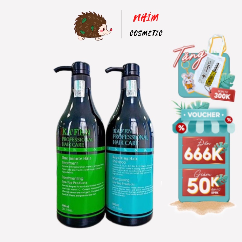 Cặp dầu gội xả KAFEN 800ML Phục Hồi Tóc Khô Xơ, Hư Tổn | Hàng Chính Hãng CT31