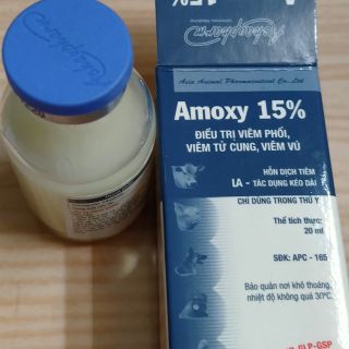 Chống viêm phổi,tử cung,viêm vú chó mèo,gia súc amox15