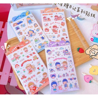 Set 4 tấm sticker cute/set 12 tấm sticker